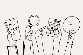 business finance doodle vector hands holding objects